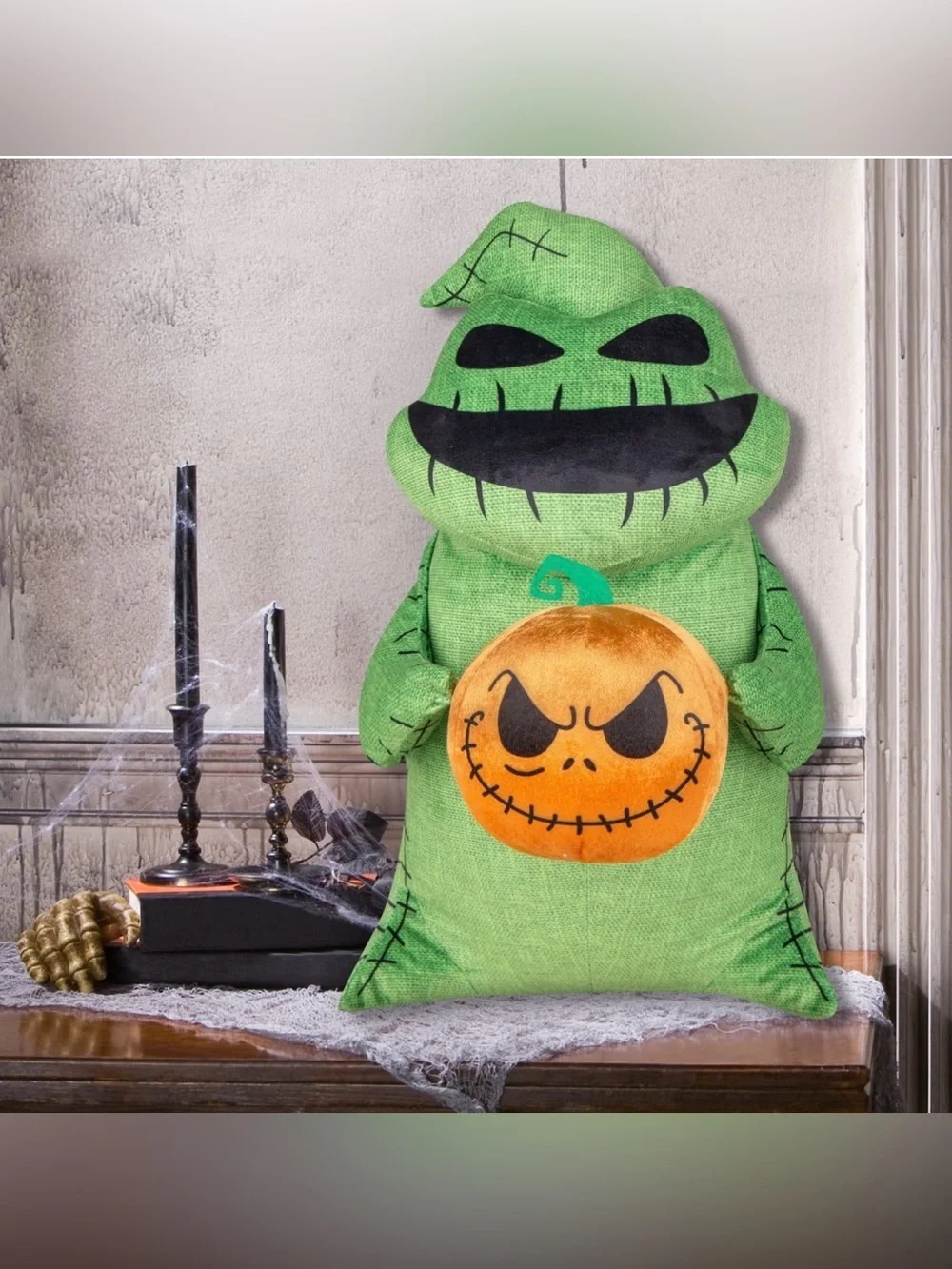 Halloween porch greeter Oogie Boogie w/ jack pumpkin head